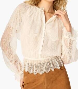 NEW CAMI NYC vitoria lace blouse in macadamia